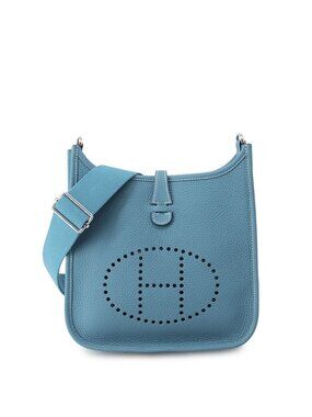 Hermes Shoulder Bag Evelyne 3 23 New Blue Jean Silver Taurillon Clemence